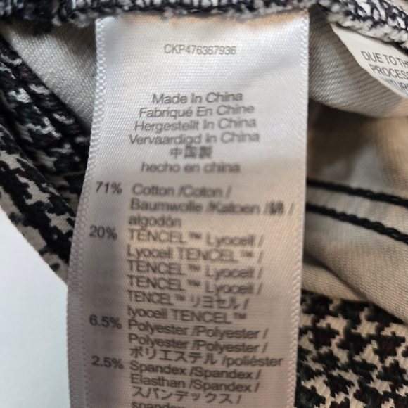 Madewell Houndstooth Kickout Ankle Crop Pants Size 30 Stretch - Picture 7 of 16